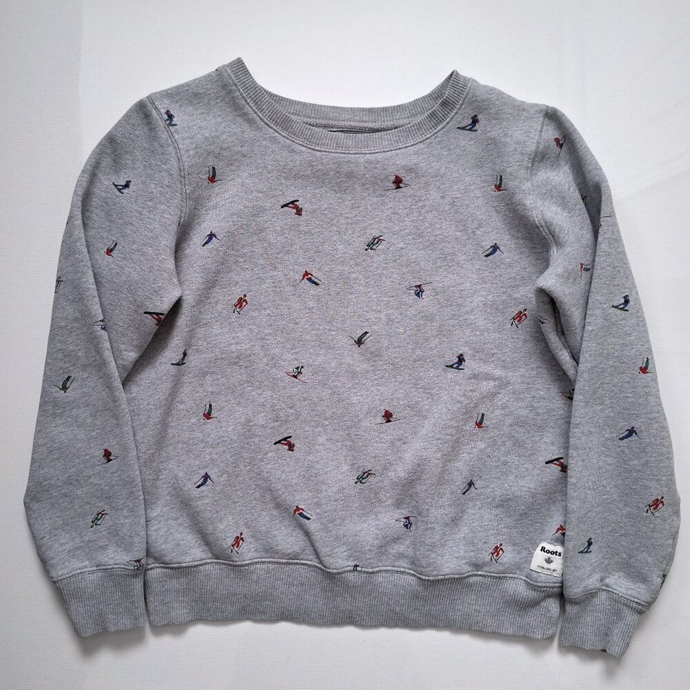 Roots Grey Ski Motif Sweatshirt